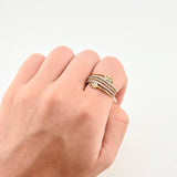 Anillo Trío Carril Espigas 4gr / T7 1/4 / Oro Amarillo 18K *