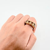 Fire Beads Ring 12.6gr / T10 1/2 / Two Yellow White Golds 18K *