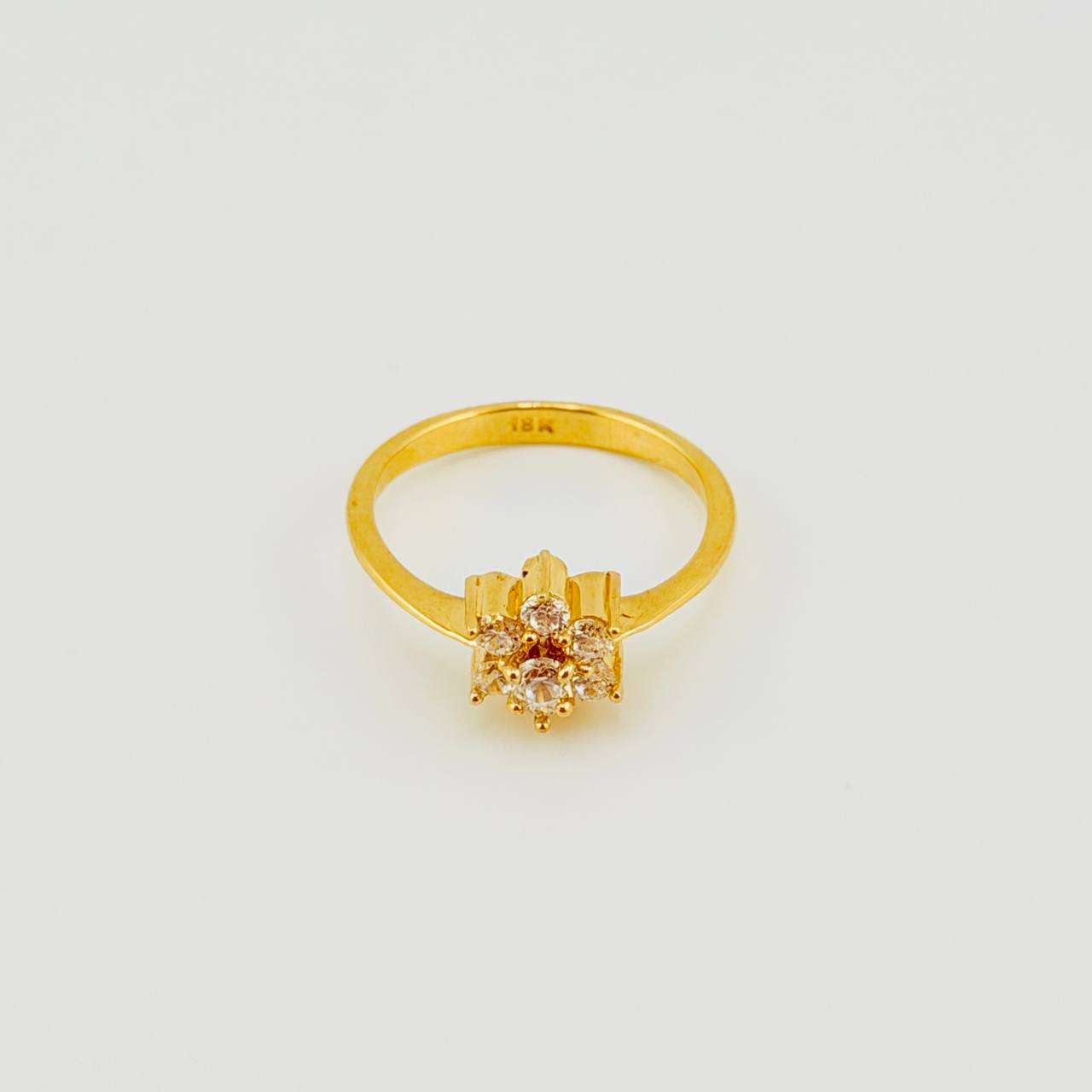 Anillo Flor Seis Petalos 3.35gr / T7 1/4 / Oro Amarillo 18K *