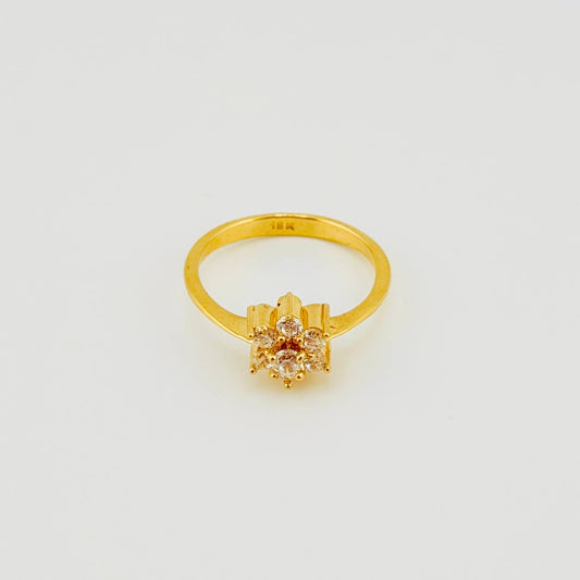 Anillo Flor Seis Petalos 3.35gr / T7 1/4 / Oro Amarillo 18K *