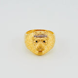 Anillo Rostro León 8.7gr / T9 3/4 / Dos Oros Amarillo Blanco 18K *