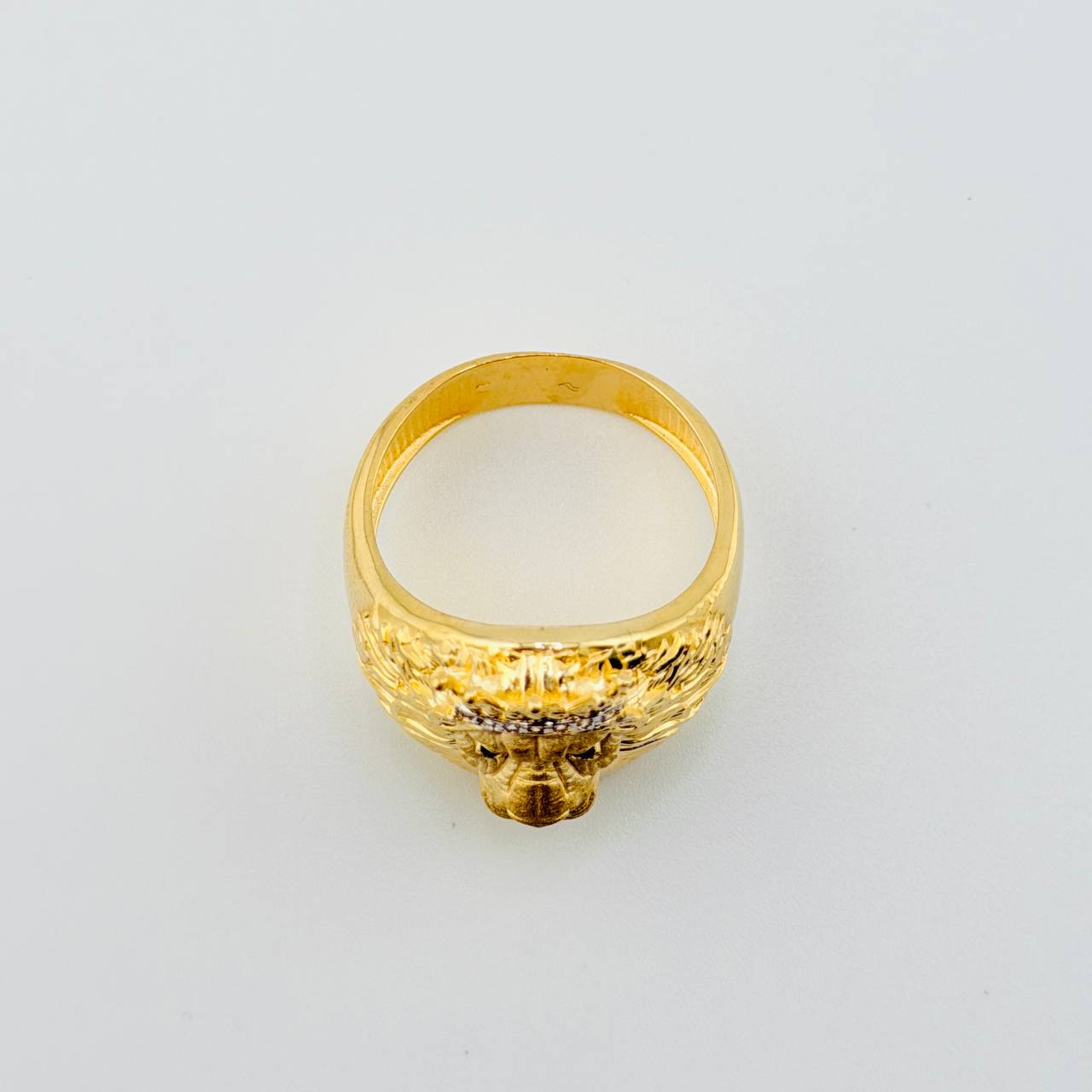 Anillo Rostro León 8.7gr / T9 3/4 / Dos Oros Amarillo Blanco 18K *