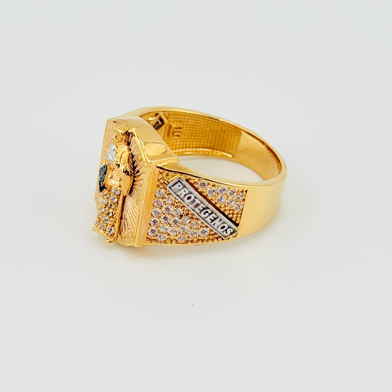 Anillo San Judas Tadeo 9gr / T10 / Dos Oros Amarillo Blanco 18K *