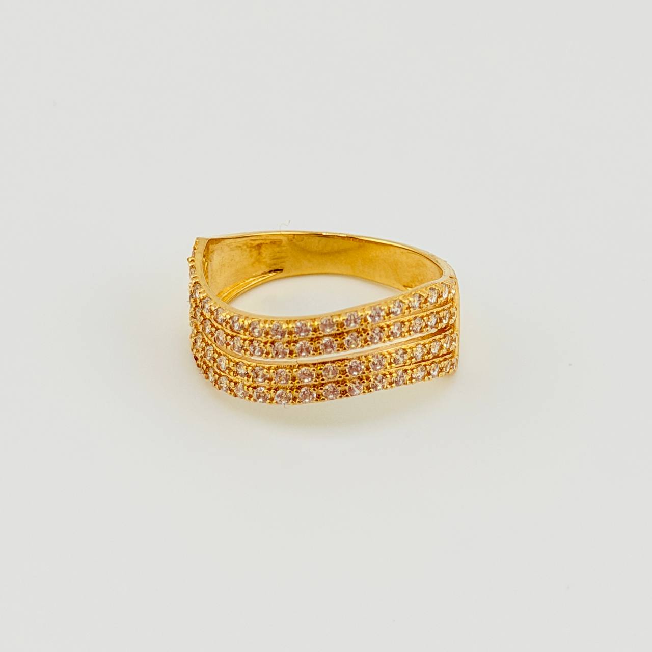 Anillo Ola Doble 4.05gr / T7 1/4 / Oro Amarillo 18K *