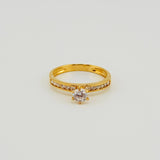 Dense Solitaire Ring 2.65gr / T7 1/2 / Yellow Gold 18K *