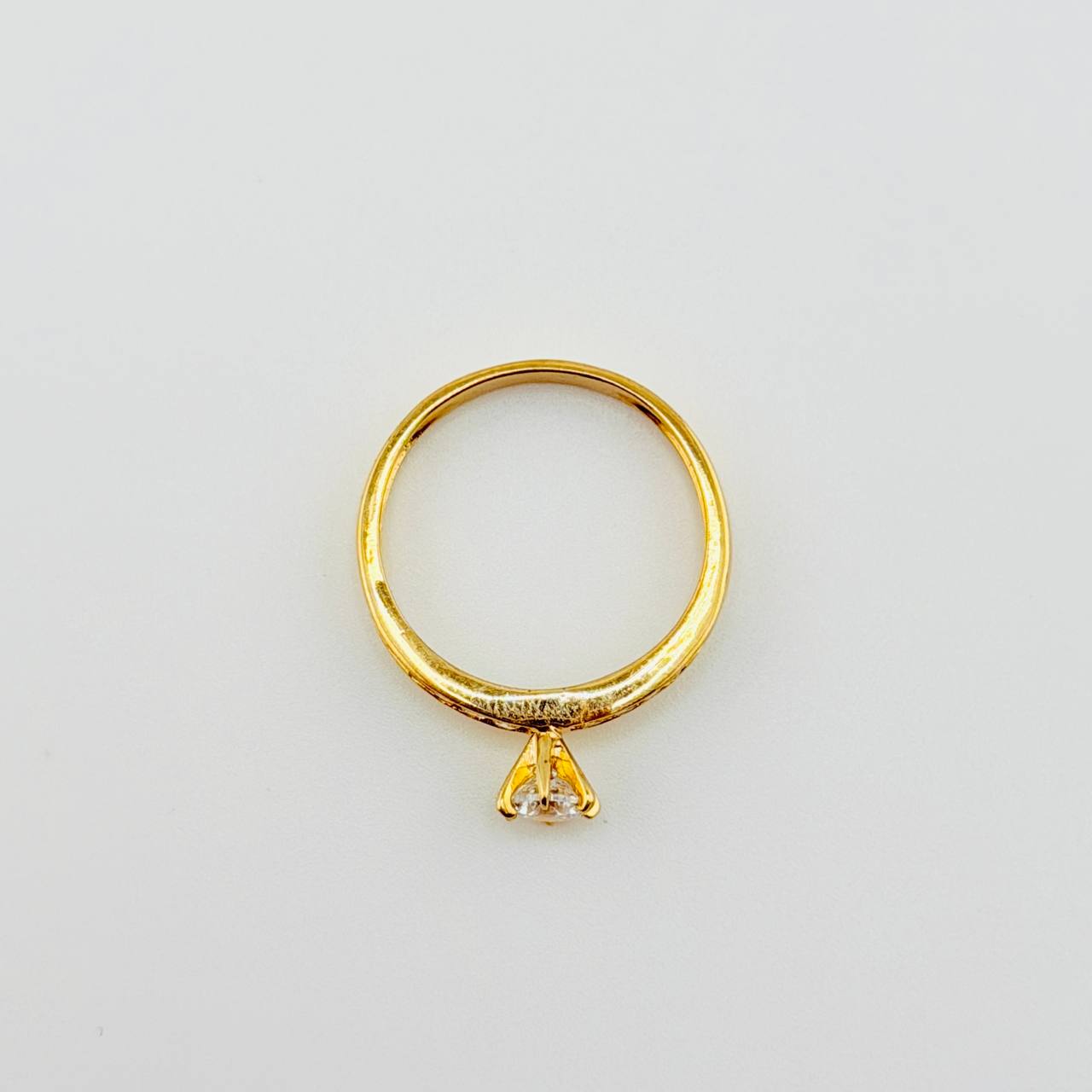 Dense Solitaire Ring 2.65gr / T7 1/2 / Yellow Gold 18K *