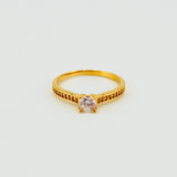 Dense Solitaire Ring 2.55gr / T6 1/2 / Yellow Gold 18K *