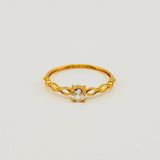 Anillo Solitario Ojos 1gr / T6 / Oro Amarillo 18K *