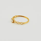 Anillo Solitario Ojos 1gr / T6 / Oro Amarillo 18K *
