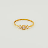 Trio Solitaire Ring 0.75gr / T5 / Yellow Gold 18K *