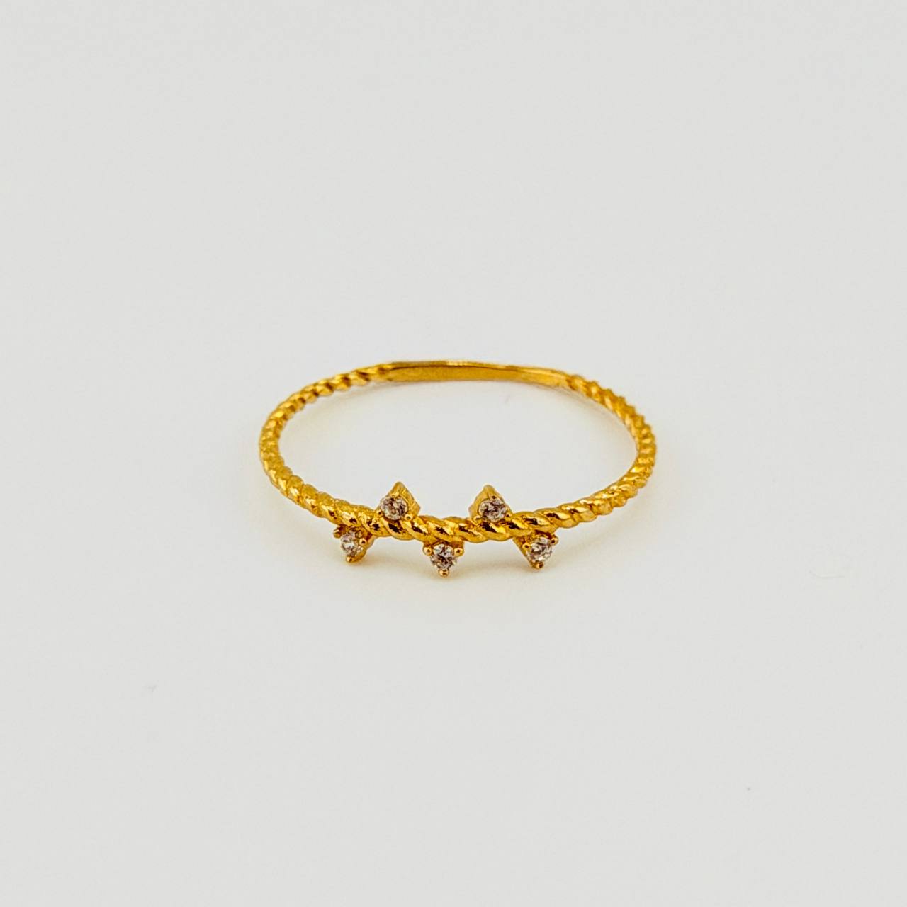 Braided Spike Ring 0.8gr / T7 1/4 / Yellow Gold 18K *
