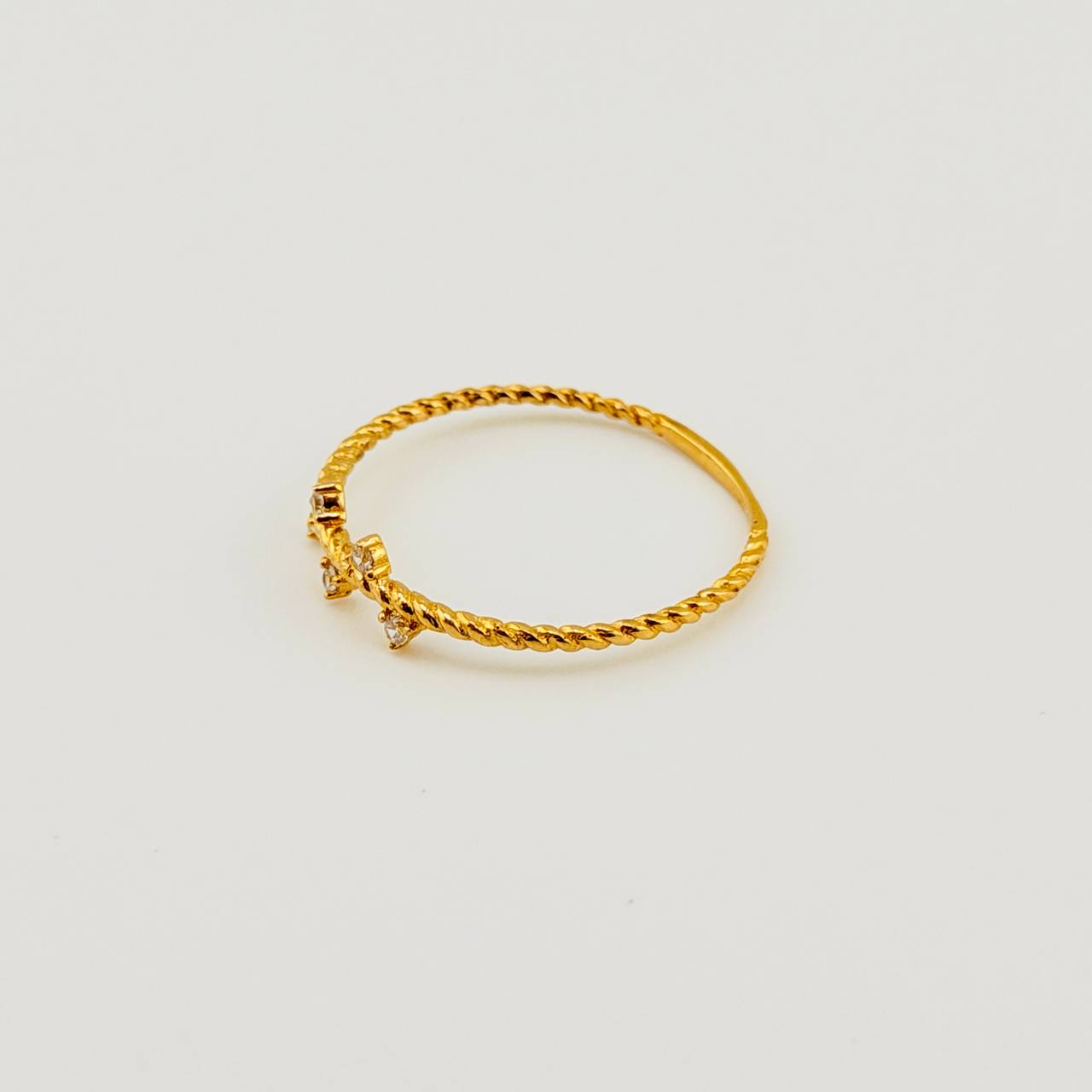 Braided Spike Ring 0.8gr / T7 1/4 / Yellow Gold 18K *