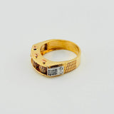Fire Beads Ring 12.6gr / T10 1/2 / Two Yellow White Golds 18K *