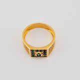 Anillo Sello Incrustado 6gr / T9 3/4 / Oro Amarillo 18K *