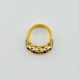 Fire Beads Ring 12.6gr / T10 1/2 / Two Yellow White Golds 18K *