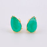 Topos Gota Ampliada Esmeraldas 3.3 Qts 2.95gr / 1/2 in / Oro Amarillo 18K *