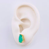 Topos Gota Ampliada Esmeraldas 3.3 Qts 2.95gr / 1/2 in / Oro Amarillo 18K *