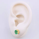 Topos Flor Canasta Esmeraldas 58pts 1.95gr / 7mm Oro Amarillo 18K ©