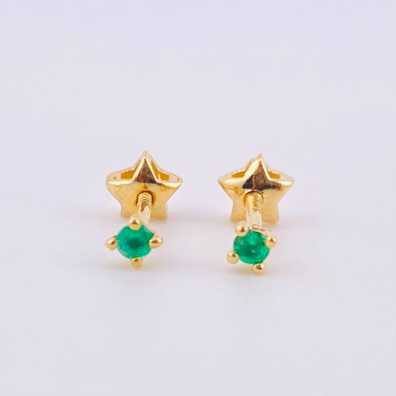 Topos Chispa Esmeraldas 7pts 0.7gr / 2mm Oro Amarillo 18K ©