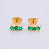 Topos Trio Esmeraldas 16pts 1.2gr / 1/4 in / Oro Amarillo 18K ©