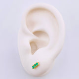 Topos Trio Esmeraldas 16pts 1.2gr / 1/4 in / Oro Amarillo 18K ©