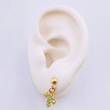 Topos Cruz Circulos Esmeraldas 50 Qts 2.35gr / 3/4 in / Oro Amarillo 18K ©