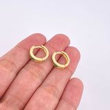 Candongas Carril Encerrado Esmeraldas 35pts 3.1gr / 1/2 in / Oro Amarillo 18K *