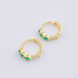 Candongas Trio Abultado Esmeraldas 31pts 1.65gr / 1/2 in / Oro Amarillo 18K *