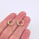 Candongas Trio Abultado Esmeraldas 31pts 1.6gr / 1/2 in / Oro Amarillo 18K ©