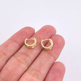 Candongas Carril Esmeraldas 24pts 1.75gr / 1/2 in / Oro Amarillo 18K ©