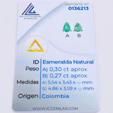 Topos Gota Esmerladas 57pts 1gr / 5mm Oro Amarillo 18K ©