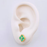 Topos Flor Trebol Esmeraldas 50pts 3.25gr / 8mm Oro Amarillo 18K ©