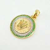 Pendant Crown Medal 4.2gr / 1 1/4 in / Two-tone Yellow White 18K Gold