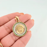 Pendant Crown Medal 4.2gr / 1 1/4 in / Two-tone Yellow White 18K Gold