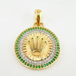 Pendant Crown Medal 4.2gr / 1 1/4 in / Two-tone Yellow White 18K Gold