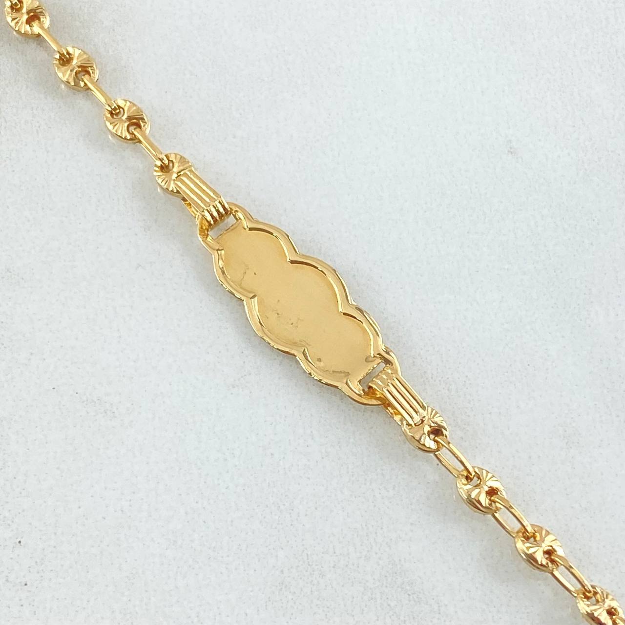 Baby Bracelet GC Cloud Plate 2.75gr / 5.3in / 18K Gold