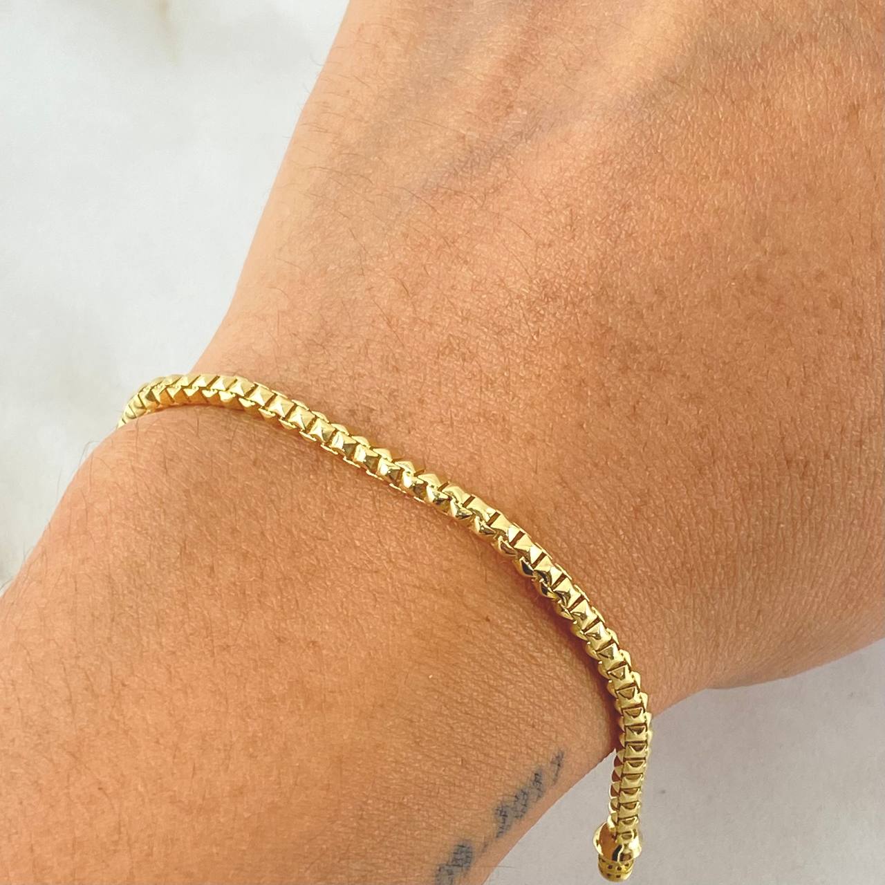 Venetian Bracelet Cubicular 6.95gr / 8.3in / 18K Gold +4