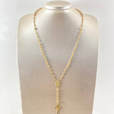 Virgin Guadalupe Rosary Cross Florentine 15.75gr / 25.6in / 18K Gold