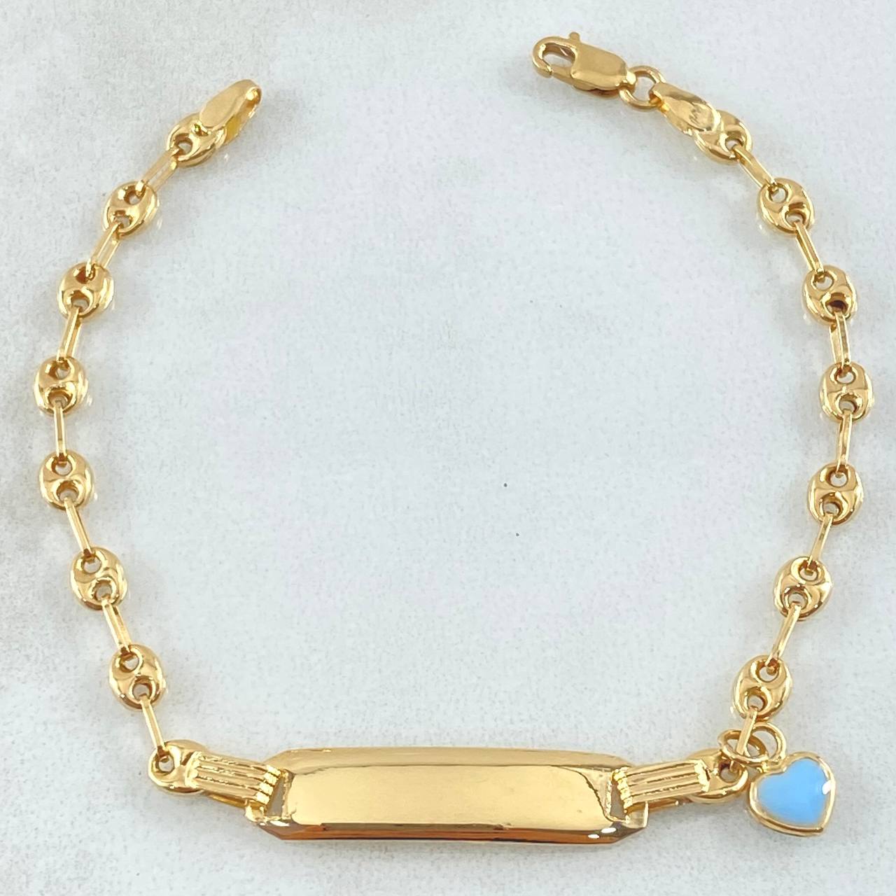 Baby Bracelet GC Pendant Bordered Plate 2.35gr / 5.5in / 18K Gold Yellow *