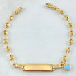 Baby Bracelet GC Pendant Bordered Plate 2.35gr / 5.5in / 18K Gold Yellow *