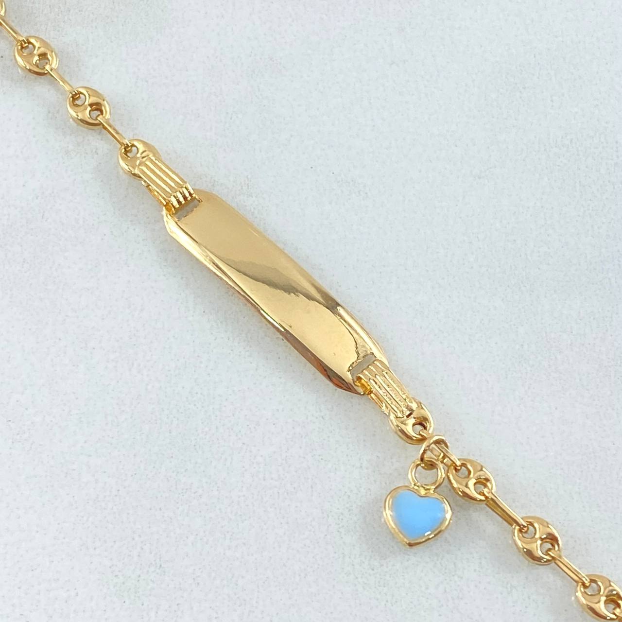 Baby Bracelet GC Pendant Bordered Plate 2.35gr / 5.5in / 18K Gold Yellow *