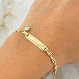 Baby Bracelet GC Pendant Bordered Plate 2.35gr / 5.5in / 18K Gold Yellow *