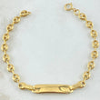 Baby Bracelet GC Rectangular Bordered Plate 1.75gr / 5.4in / 18K Gold
