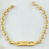 Baby Bracelet GC Rectangular Bordered Plate 1.75gr / 5.4in / 18K Gold