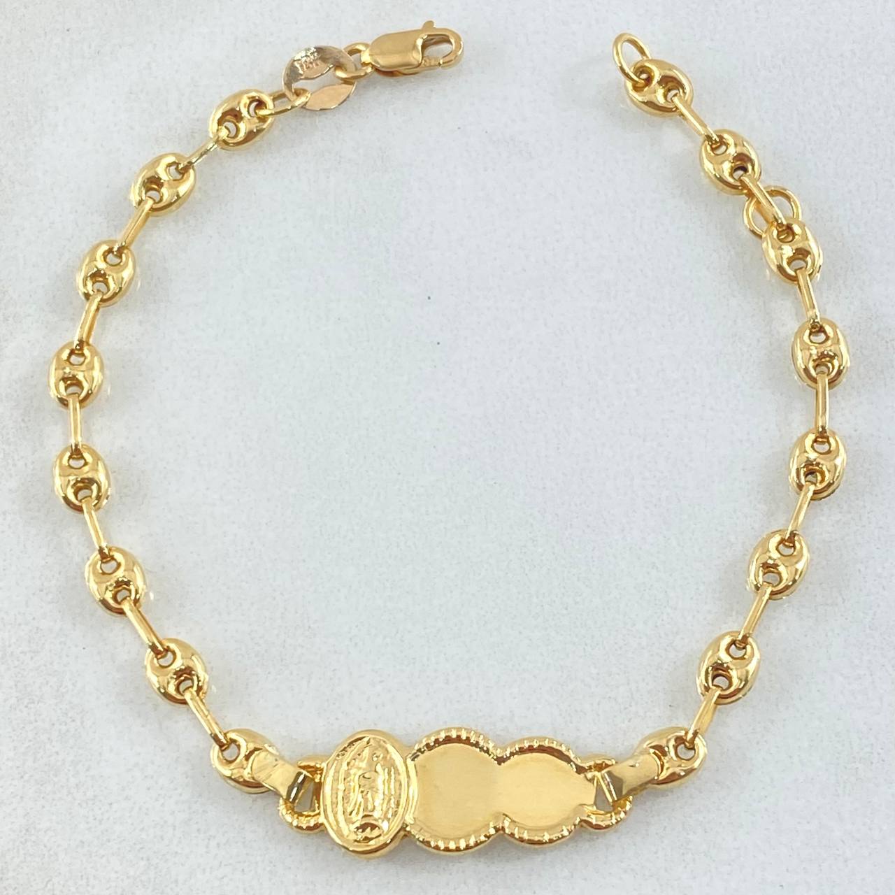Baby Bracelet GC Cloud Plate 2.15gr / 5.9in / 18K Gold