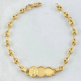 Baby Bracelet GC Cloud Plate 2.15gr / 5.9in / 18K Gold