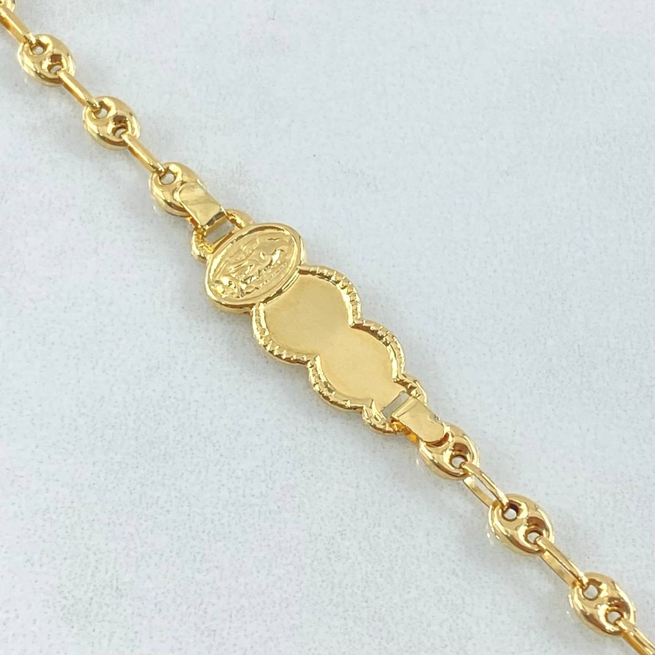 Baby Bracelet GC Cloud Plate 2.15gr / 5.9in / 18K Gold