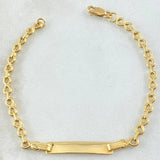 Baby Infinity Bracelet Rectangular Plate 1.85gr / 5.5in / 18K Gold