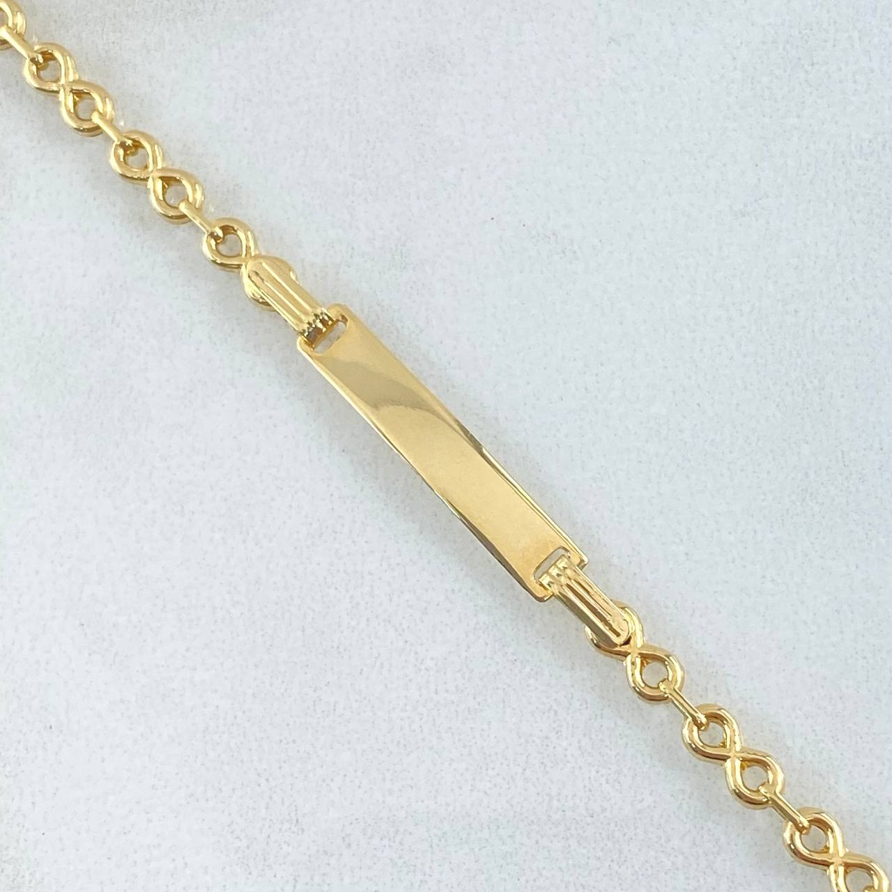 Baby Infinity Bracelet Rectangular Plate 1.85gr / 5.5in / 18K Gold