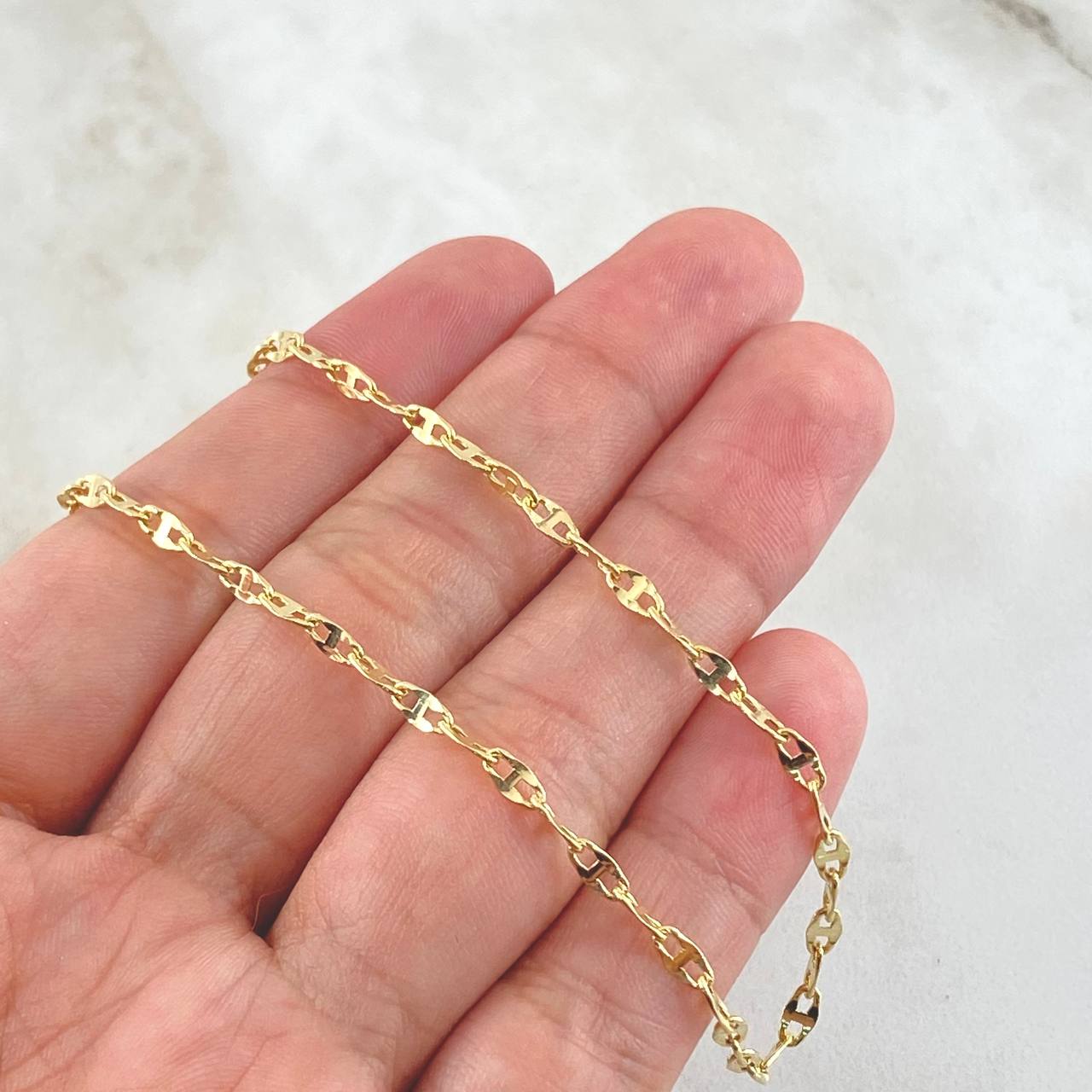 Mirror Flower Chain 2.35gr / 17.7in / 18K Gold +3$